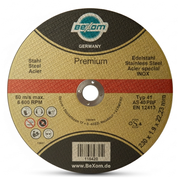 BeXom [PREMIUM] Trennscheibe 230x1,9 mm für Metall, Stahl & Edelstahl – INOX